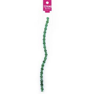 Ribtex Strung Crystal Squashed Faceted Beads 40 Pack Emerald