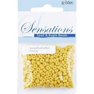 Ribtex Sensations Squashed Tube Seed Beads Yellow 4 mm