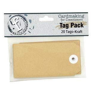 Fundamentals Rectangle Tag Pack 20 Pack Kraft