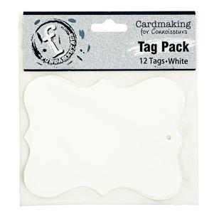 Fundamentals Scallop Tag Pack 12 Pack White