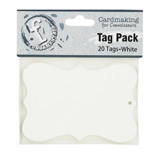 Fundamentals Scallop Tag Pack 20 Pack White