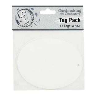 Fundamentals Oval Tag Pack 12 Pack White