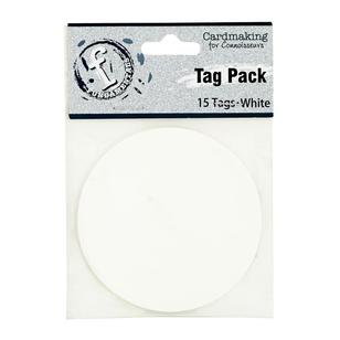Fundamentals Circle Tag Pack 15 Pack White