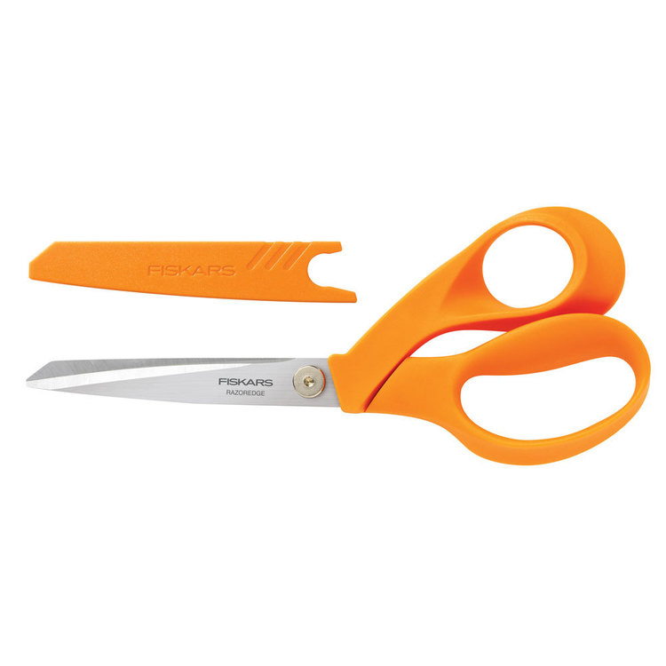 Fiskars Razor Edge Scissors With Sheath Orange