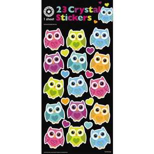 World Greetings Crystal Pretty Owl Stickers Multicoloured