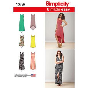 Simplicity Pattern 1358 Women's Dress  XX Small - XX Large