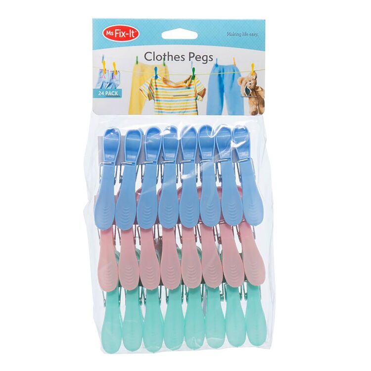 Ms Fix-It Pegs 24 Pack Assorted