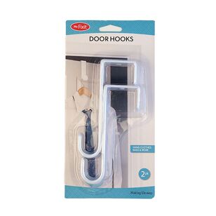Ms Fix-It Door Hook 2 Pack White