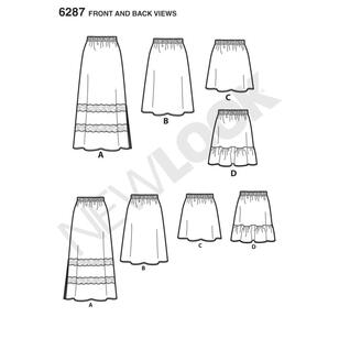 New Look Pattern 6287 Women's Skirt  10 - 22