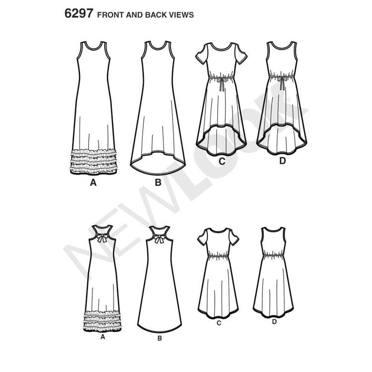 New Look Pattern 6297 Girl's Dress  8 - 16