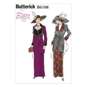 Butterick Pattern B6108 Misses' Jacket Bib & Skirt