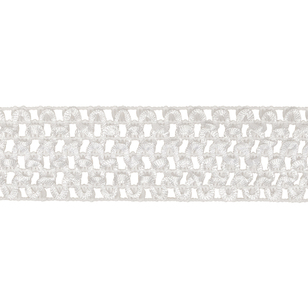 Simplicity Stretch Crochet Trim White 45 mm