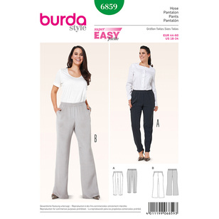 Burda Pattern 6859 Women's Plus Size Pants  18 - 34