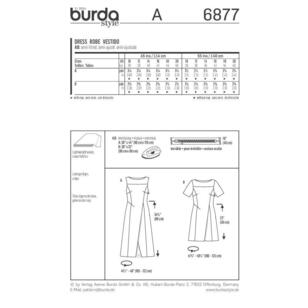 Burda Pattern 6877 Women's Dress  10 - 20