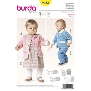 Burda Pattern 9422 Baby Coordinates  6 Months - 3 Years