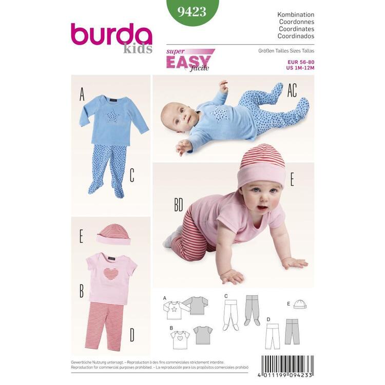 Burda Pattern 9423 Baby Coordinates  1 Month - 1 Year