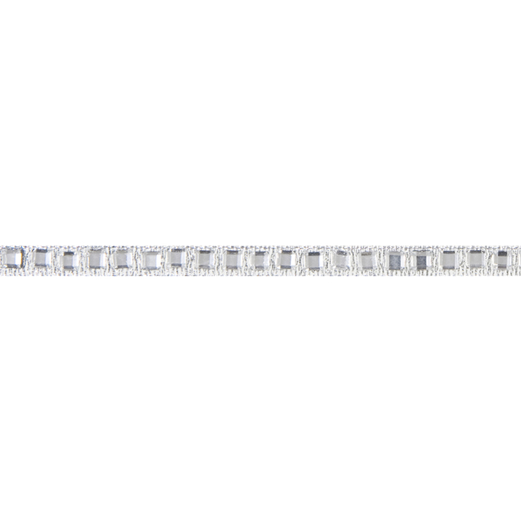 Simplicity Rhinestone Single Sequin Trim Silver