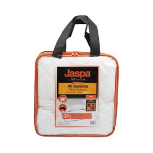 Jaspa Black All Seasons Pillow Protector White Regular