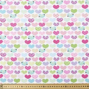 Love Hearts 108 cm Cotton Flannelette Multicoloured 108 cm