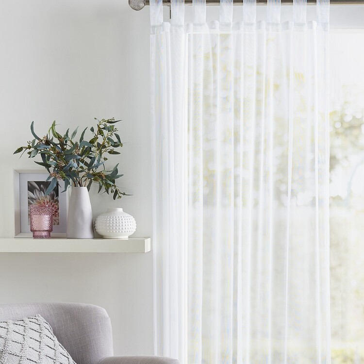 Mode Home Blush Tab Top Curtain White 140 x 213 cm