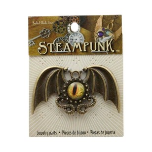 Steampunk Dragon Eye Winged Pendant Multicoloured