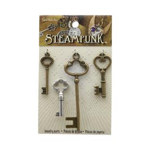 Steampunk Large Key Charms Multicoloured