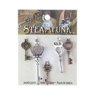 Steampunk Small Key Charms Multicoloured