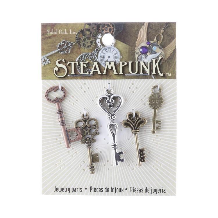 Steampunk Medium Key Charms Multicoloured
