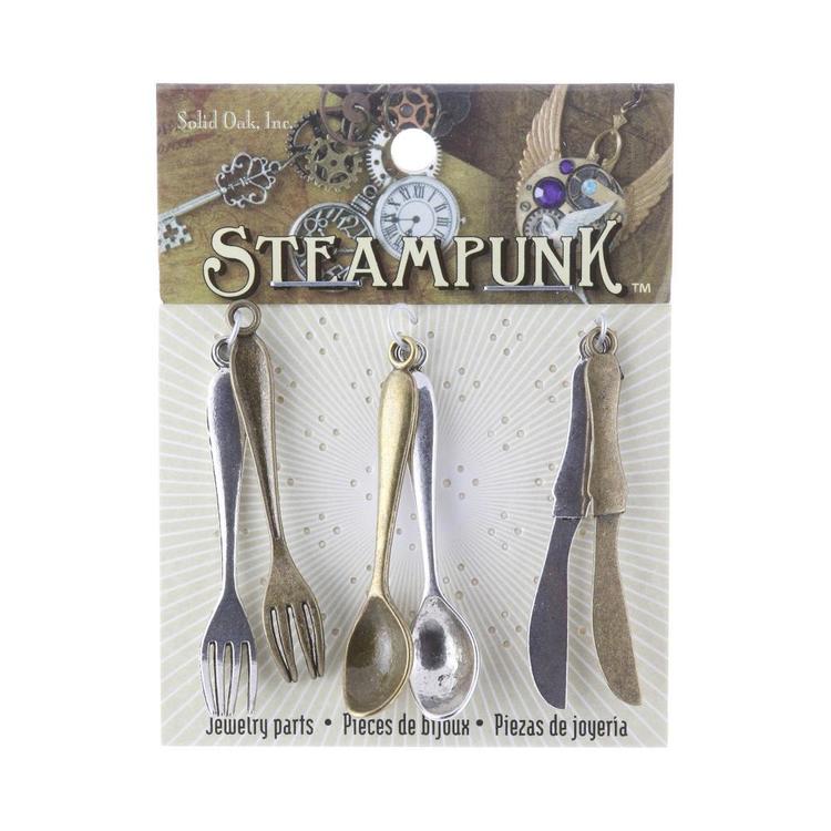 Steampunk Cutleries Silver & Gold 5 cm