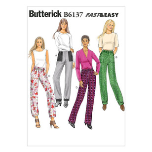 Butterick Sewing Pattern B6137 Misses' Pants White