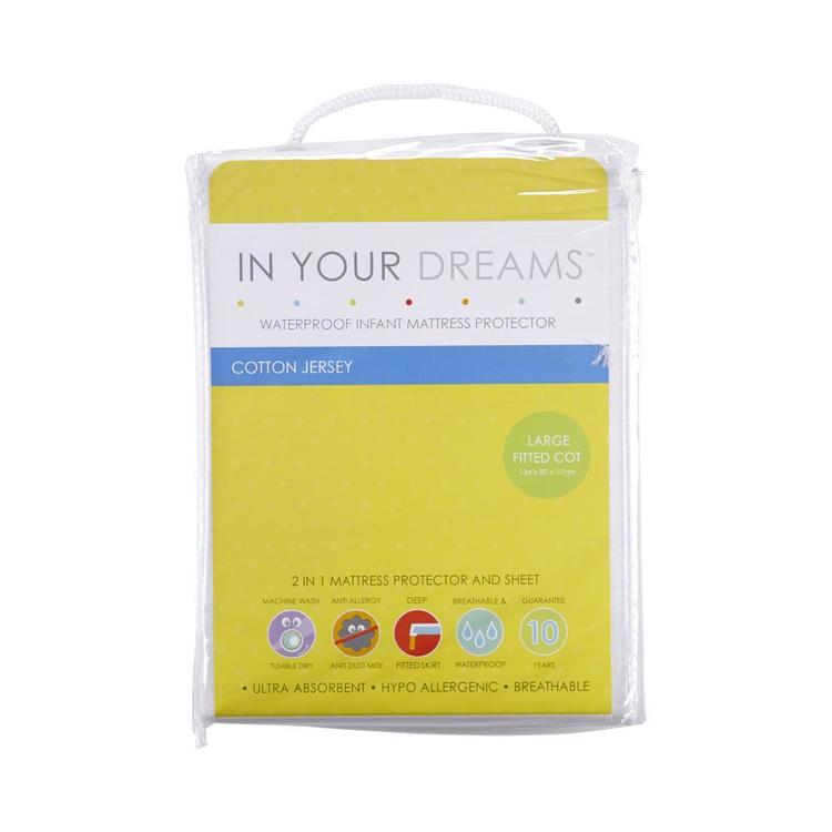 In Your Dreams Large Fitted Mattress Protector White