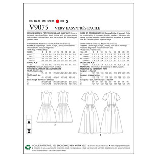 Vogue Sewing Pattern V9075 Misses' Petite Dress & Jumpsuit White