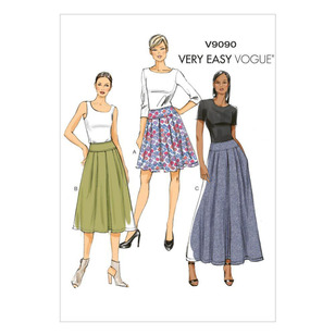 Vogue Sewing Pattern V9090 Misses' Skirt White