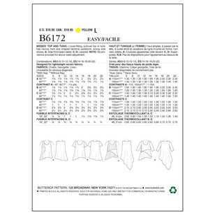 Butterick Pattern B6172 Misses' Top & Tunic