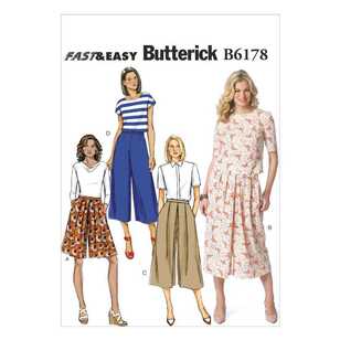 Butterick Sewing Pattern B6178 Misses' Culottes White