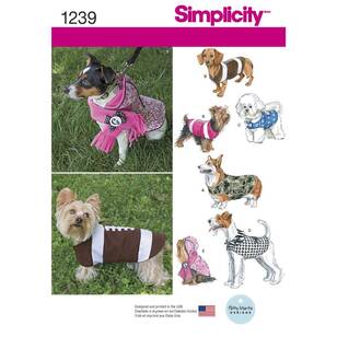 Simplicity Pattern 1239 Dog Coats  Small - Large