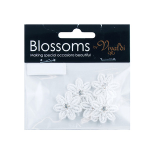 Vivaldi Blossoms Flower Lace Daisy with Diamond & Pearl Star White 27 mm