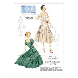 Vogue Pattern V9106 Misses' Dress & Belt