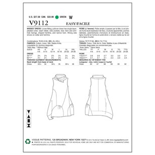 Vogue Pattern V9112 Misses' Dress