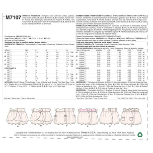 McCall's Pattern M7107 Infants' Rompers All Sizes