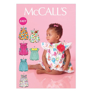 McCall's Pattern M7107 Infants' Rompers All Sizes