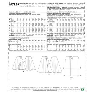 McCall's Pattern M7129 Misses' Skirts