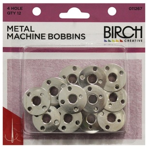 Birch Metal 4-Hole Bobbin Pack Silver