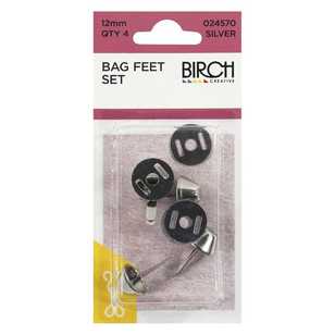 Birch 12 mm Bag Feet Silver 12 mm