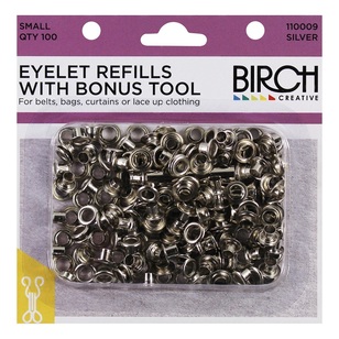 Birch Eyelet Refills With Bonus Tool Silver