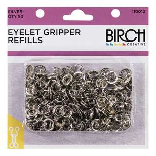 Birch Eyelet Gripper Refills - 50 Pack Silver