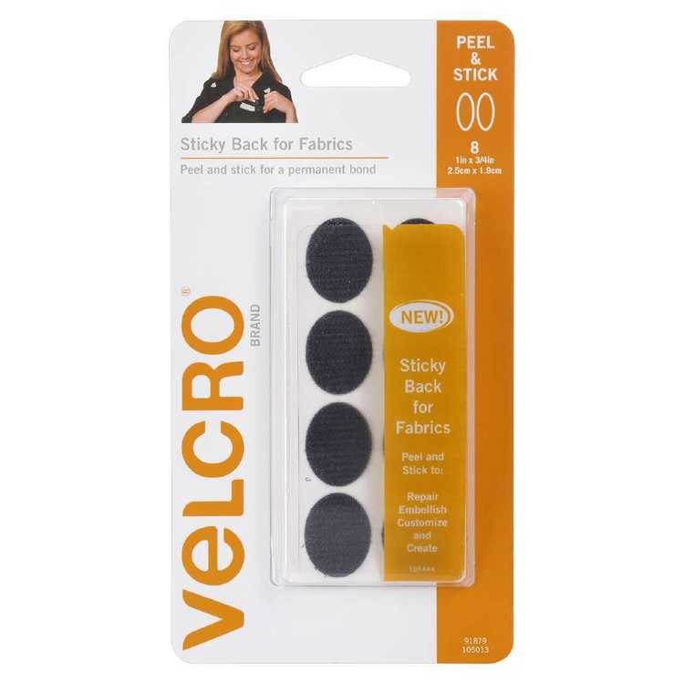VELCRO Brand Sticky Back For Fabric Dots Black