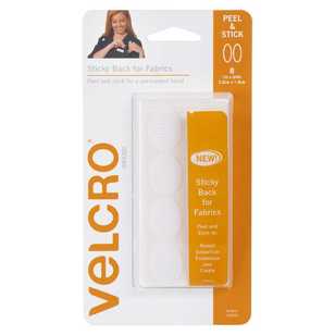VELCRO® Sticky Back For Fabric Dots White 2.5 x 2 cm