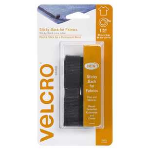 VELCRO® Brand Sticky Back For Fabric 24 x 0.75 Inch Strip Black