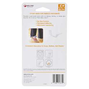 VELCRO® Sticky Back For Fabric White 1.9 x 61 cm